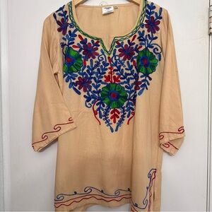Embroidered Floral Beige Top